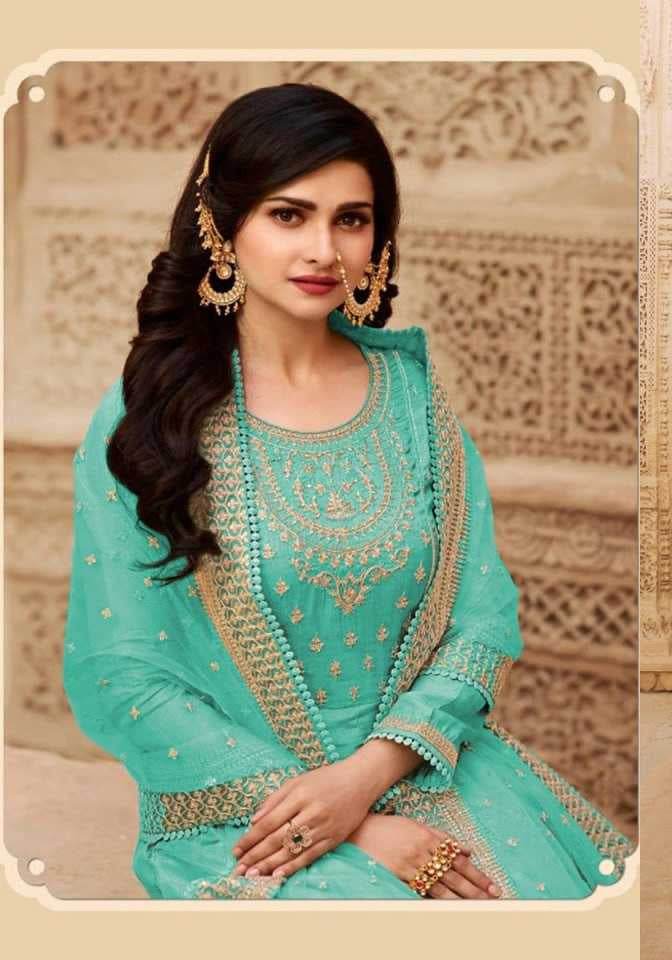 Silk Embroidery Gown With Dupatta - MYLUXURY LANE ENTERPRISE